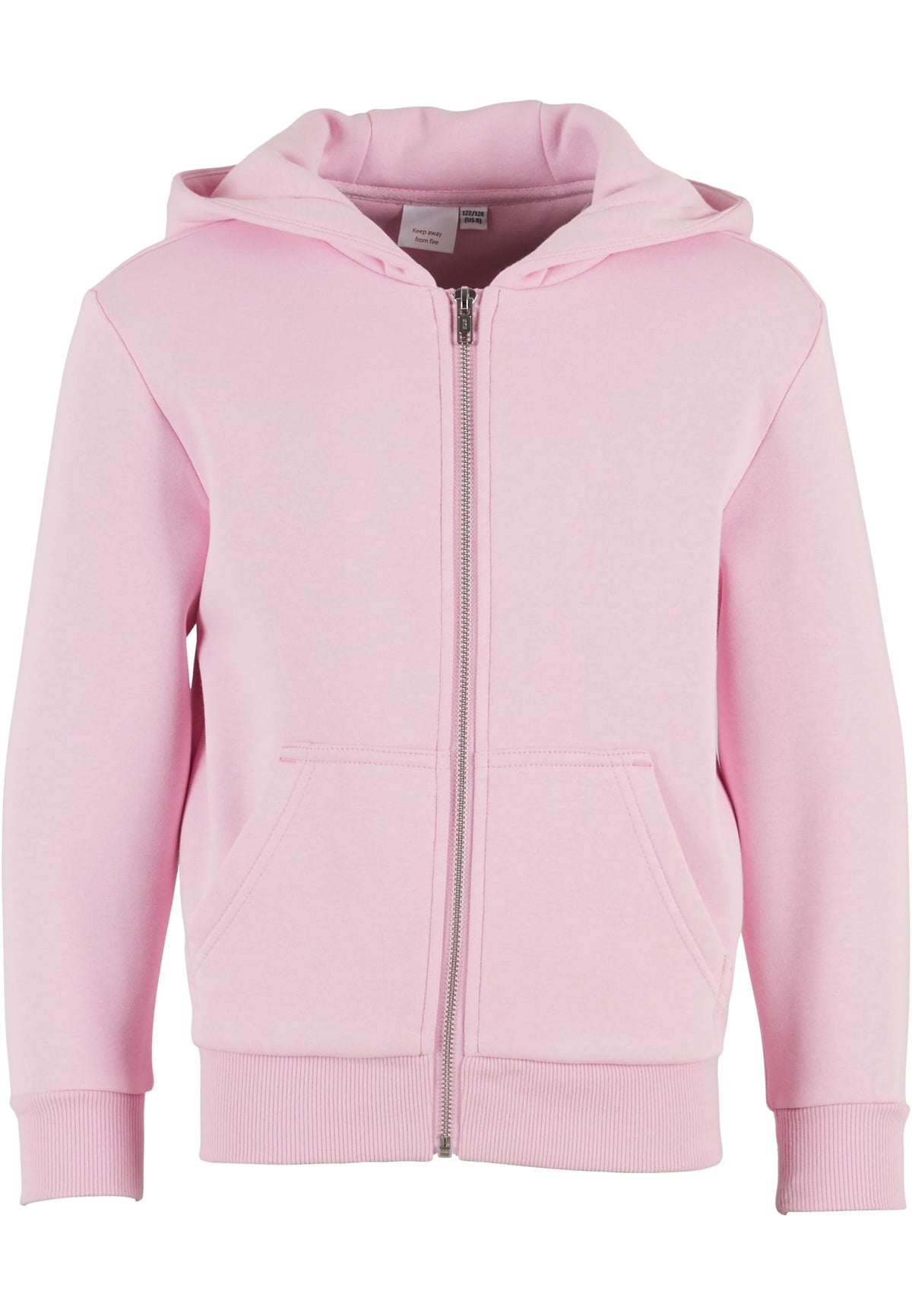 Sweat zippe Fluffy enfant BY316 rose poudre - vue de face