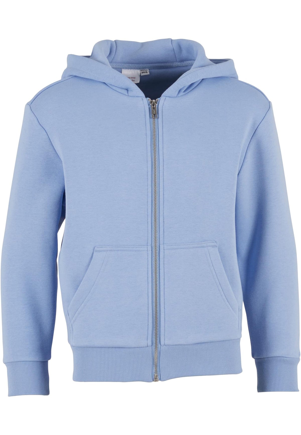 Sweat zippe Fluffy enfant BY316 bleu poudre - vue de face