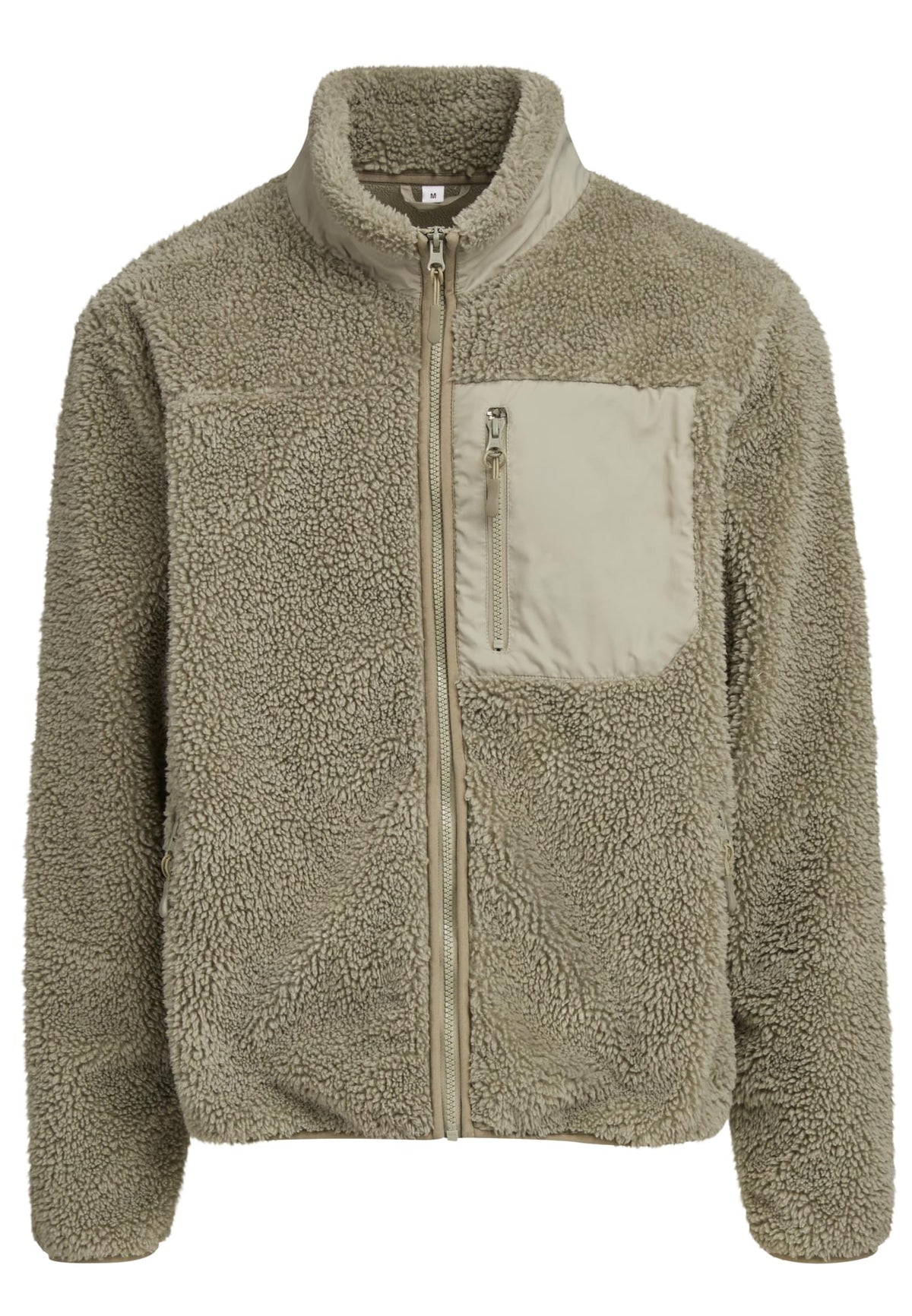 Veste sherpa bonded BY406 olive pale - vue de face