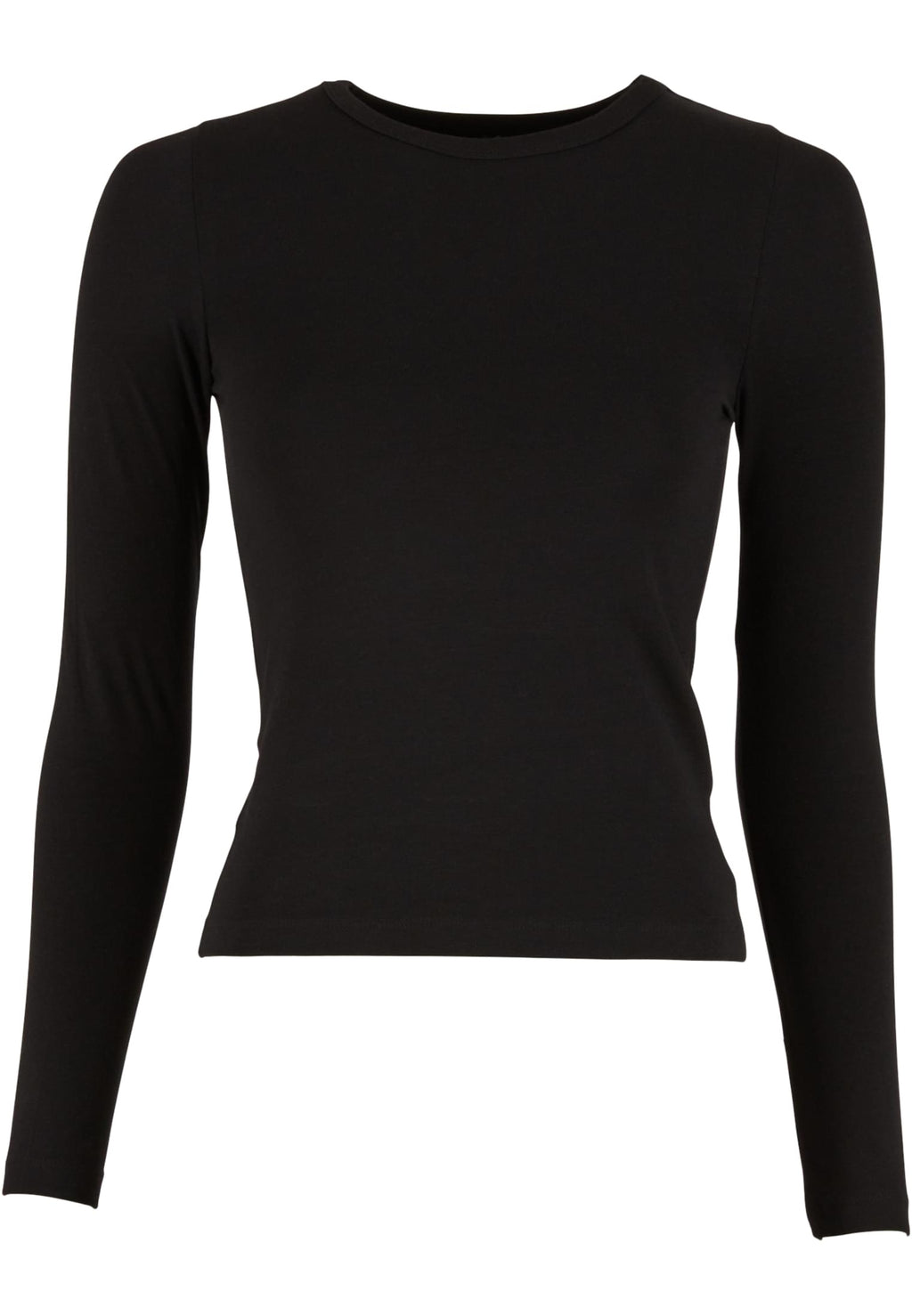 T-shirt manches longues femme ajusté MF446 noir - vue de face