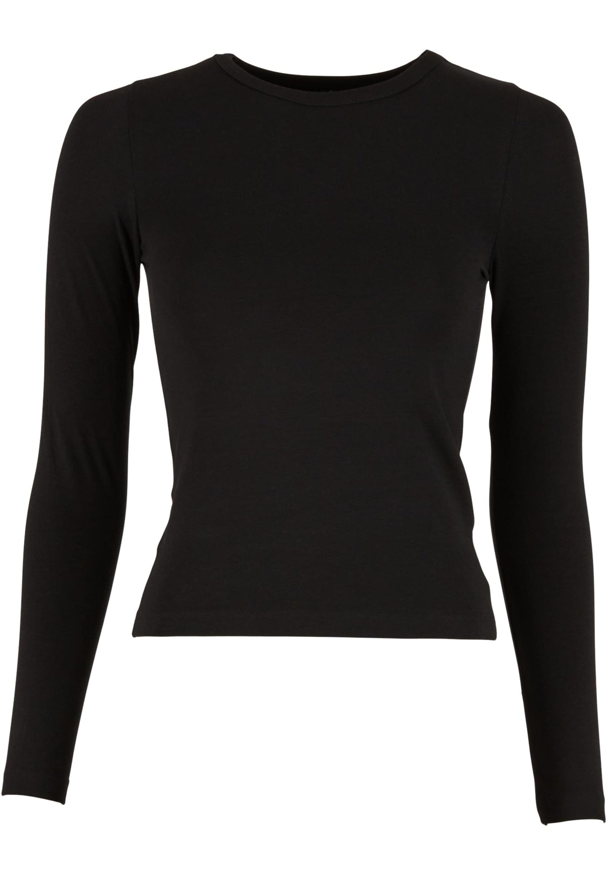 T-shirt manches longues femme ajusté MF446 noir - vue de face